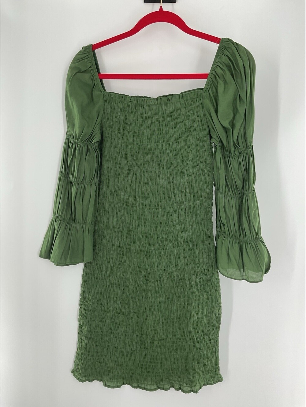 J.O.A. Just One Answer Women’s Size Large Green Off Shoulder Sleeve Dress 126